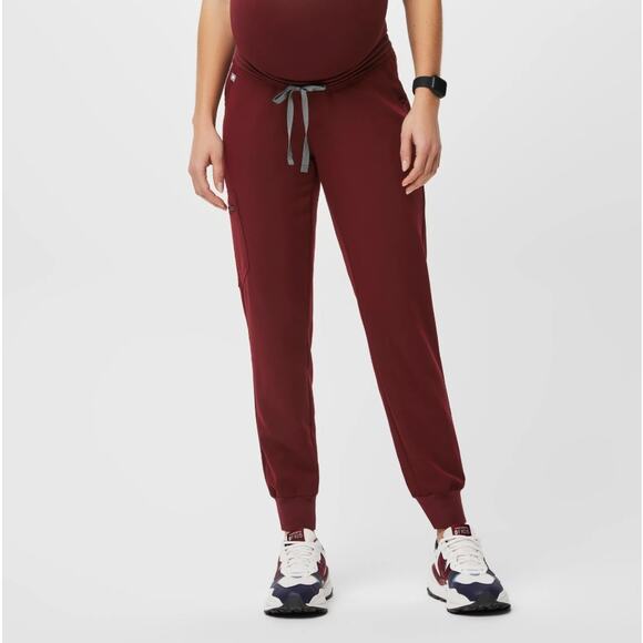 FIGS Women's size XXL Burgundy Zamora Jogger Maternity Scrub Pants - Picture 1 of 11